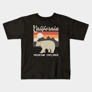 Hiking Bear Retro Hike Camper California Kids T-Shirt